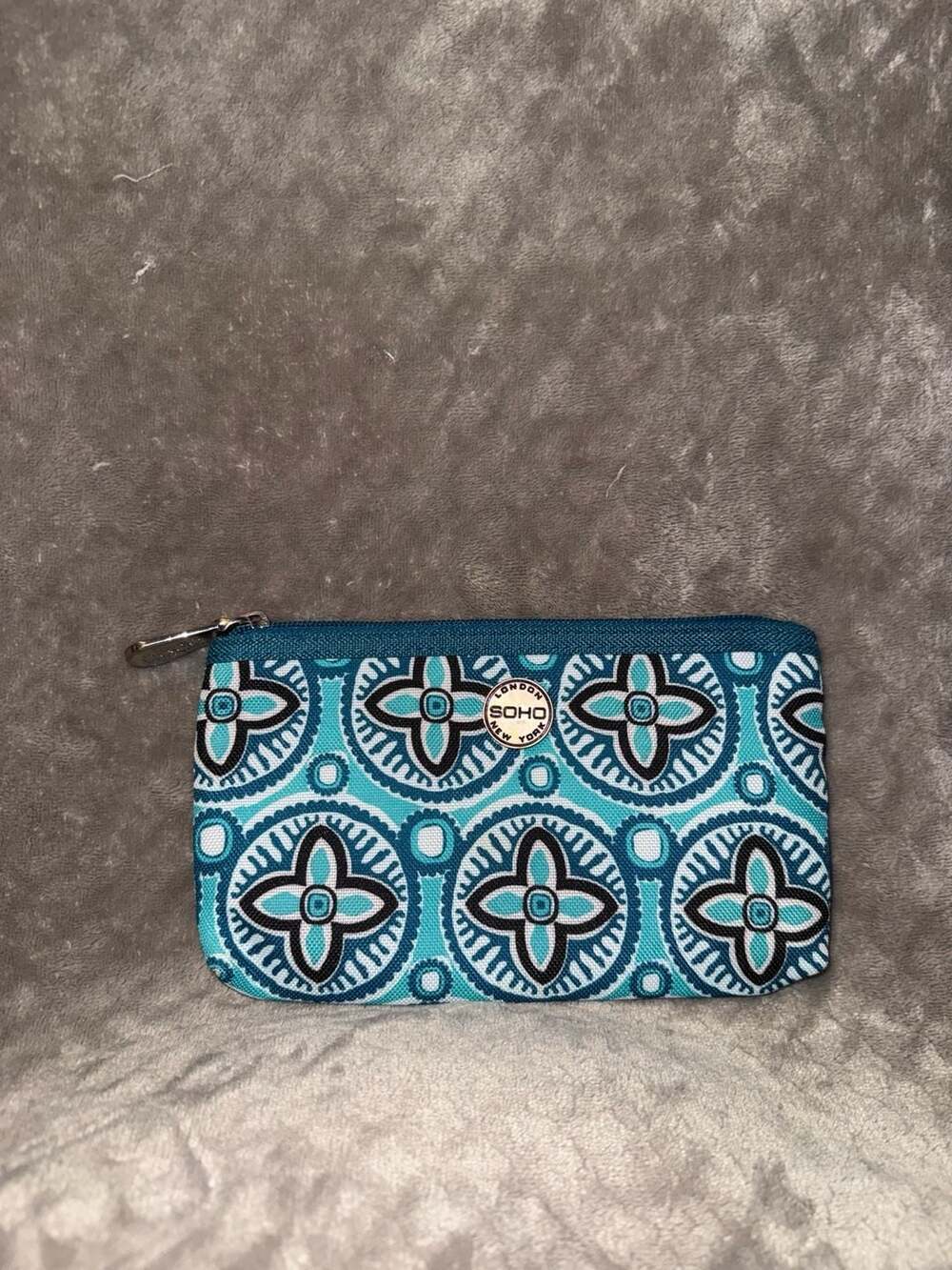 Soho London New York Blue and Teal Patterned Coin Purse